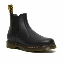 Dr. Martens Boots Dr. Martens 2976 Black Nappa Yellow Stitch Chelsea Elastic Sided Boot