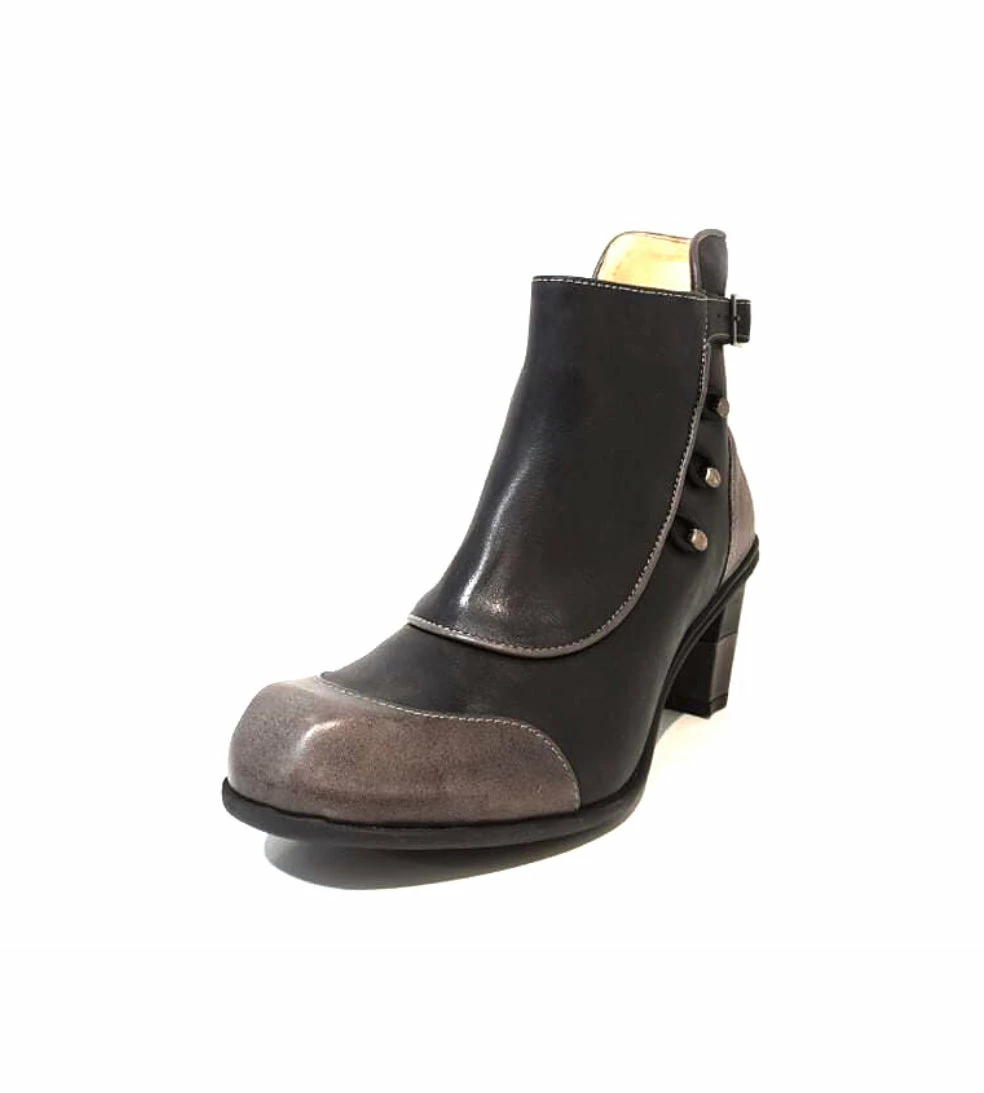 Eject Ladies Boots Eject EJW19-06 Dark Grey Combo Zip Ankle Boot Made In Portugal 2 Eject Ladies Boots Eject EJW19-06 Dark Grey Combo Zip Ankle Boot Made In Portugal - Image 2