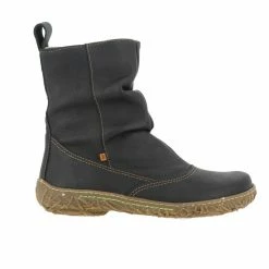 El Naturalista Ladies Boots El Naturalista N722 Black Zip Mid Calf Boots Made In Spain