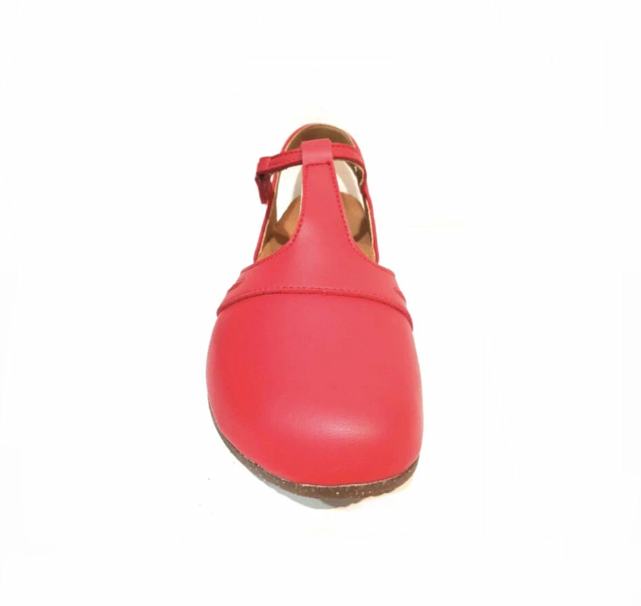 El Naturalista Ladies Shoes El Naturalista N5062 Red Vegan Mary Jane Flats Made In Spain 3 El Naturalista Ladies Shoes El Naturalista N5062 Red Vegan Mary Jane Flats Made In Spain - Image 3