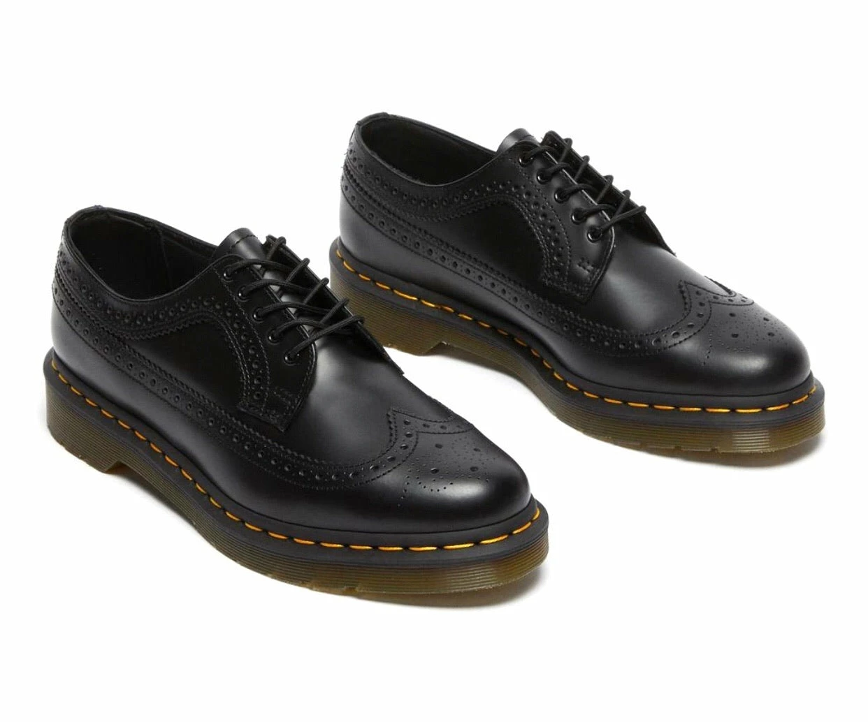 Dr. Martens Shoes Dr. Martens 3989 Black Smooth Yellow Stitch Brogue 5 Eyelet Shoe 2 Dr. Martens Shoes Dr. Martens 3989 Black Smooth Yellow Stitch Brogue 5 Eyelet Shoe - Image 2