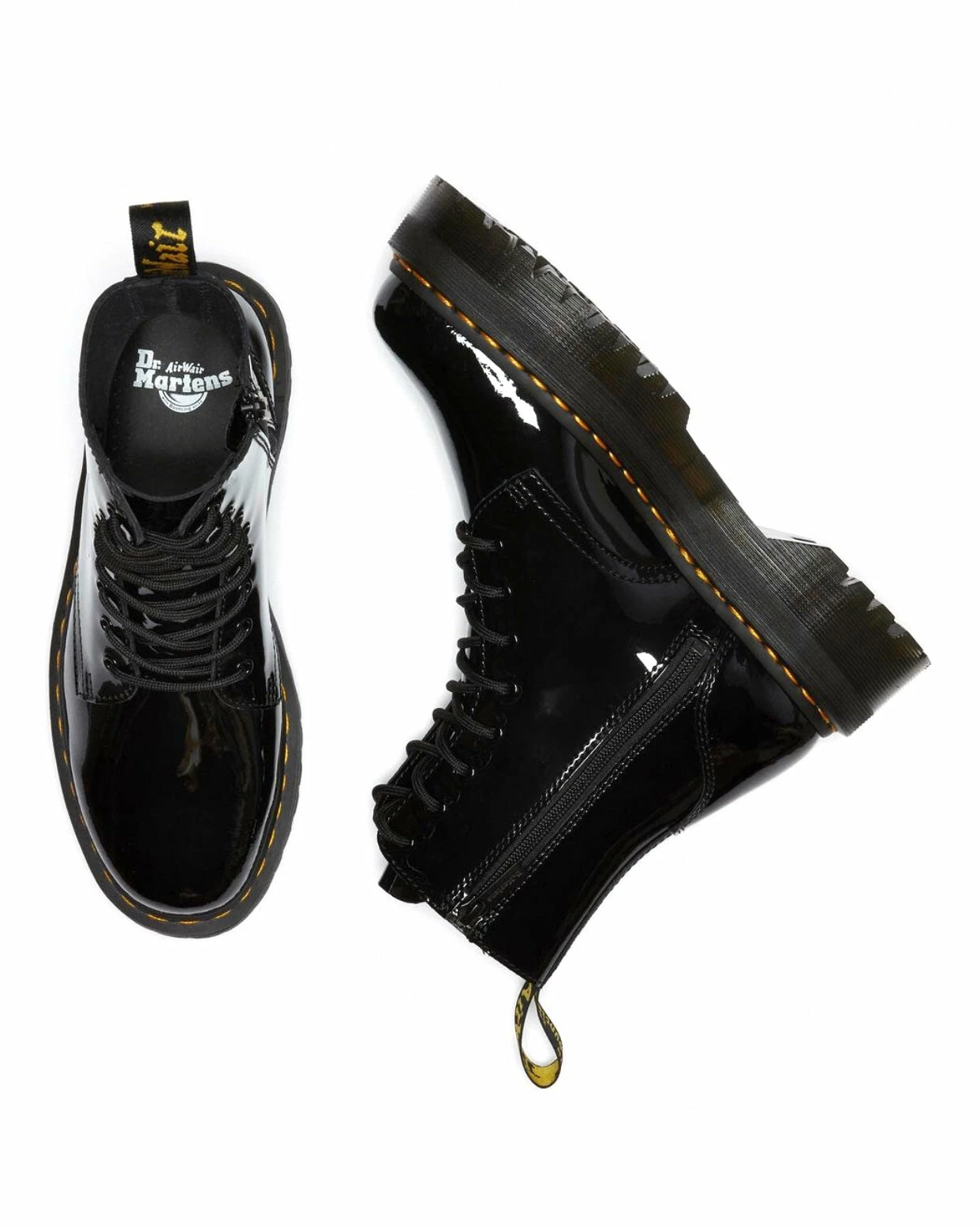 Dr. Martens Boots Dr. Martens Jadon Black Patent Zip Platform Ankle 8 Eyelet Boot 8 Dr. Martens Boots Dr. Martens Jadon Black Patent Zip Platform Ankle 8 Eyelet Boot - Image 8