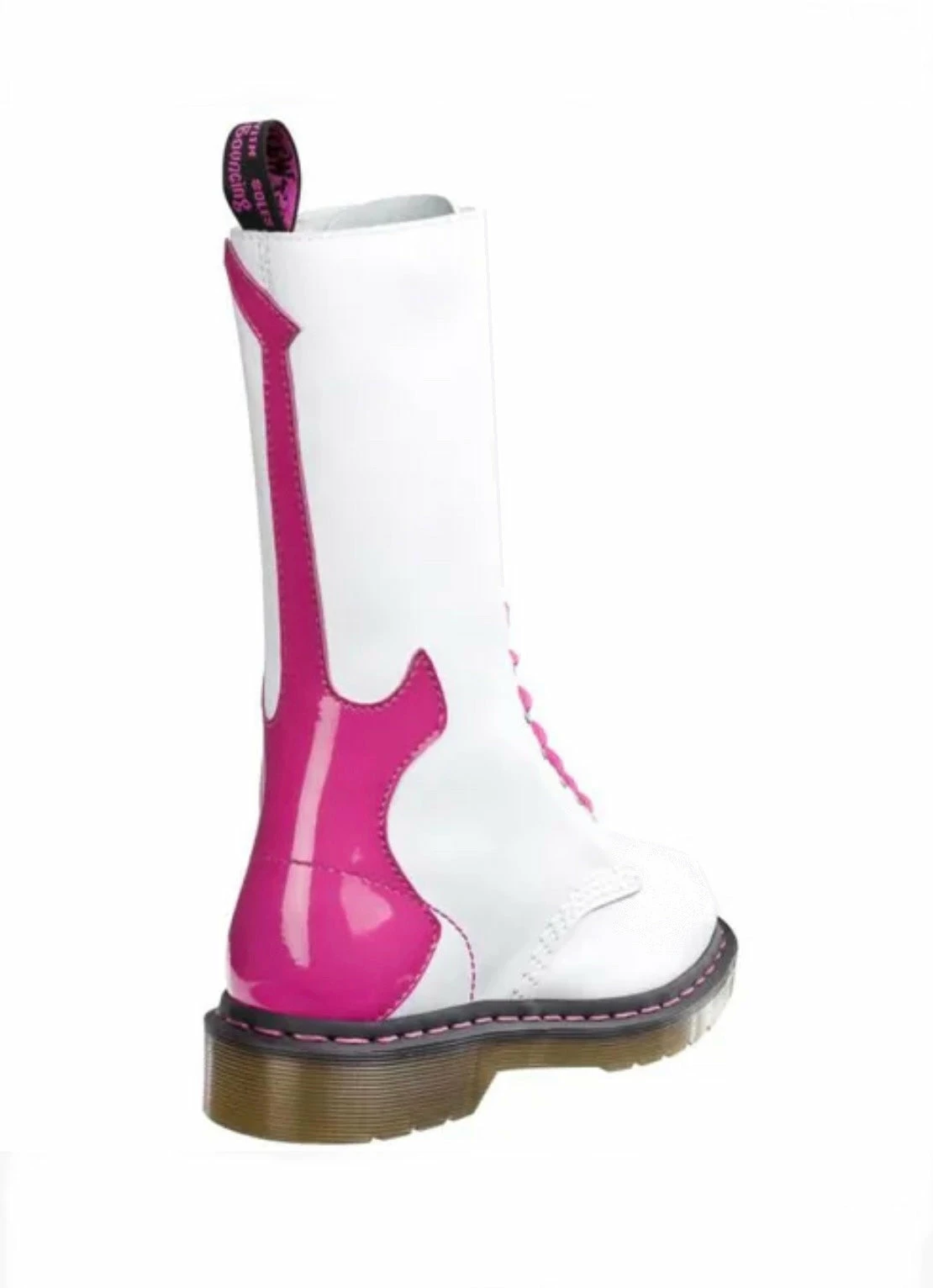 Dr. Martens Boots Dr. Martens 1914 Rocker Guitar White Pink 14 Eyelet Boot 2 Dr. Martens Boots Dr. Martens 1914 Rocker Guitar White Pink 14 Eyelet Boot - Image 2