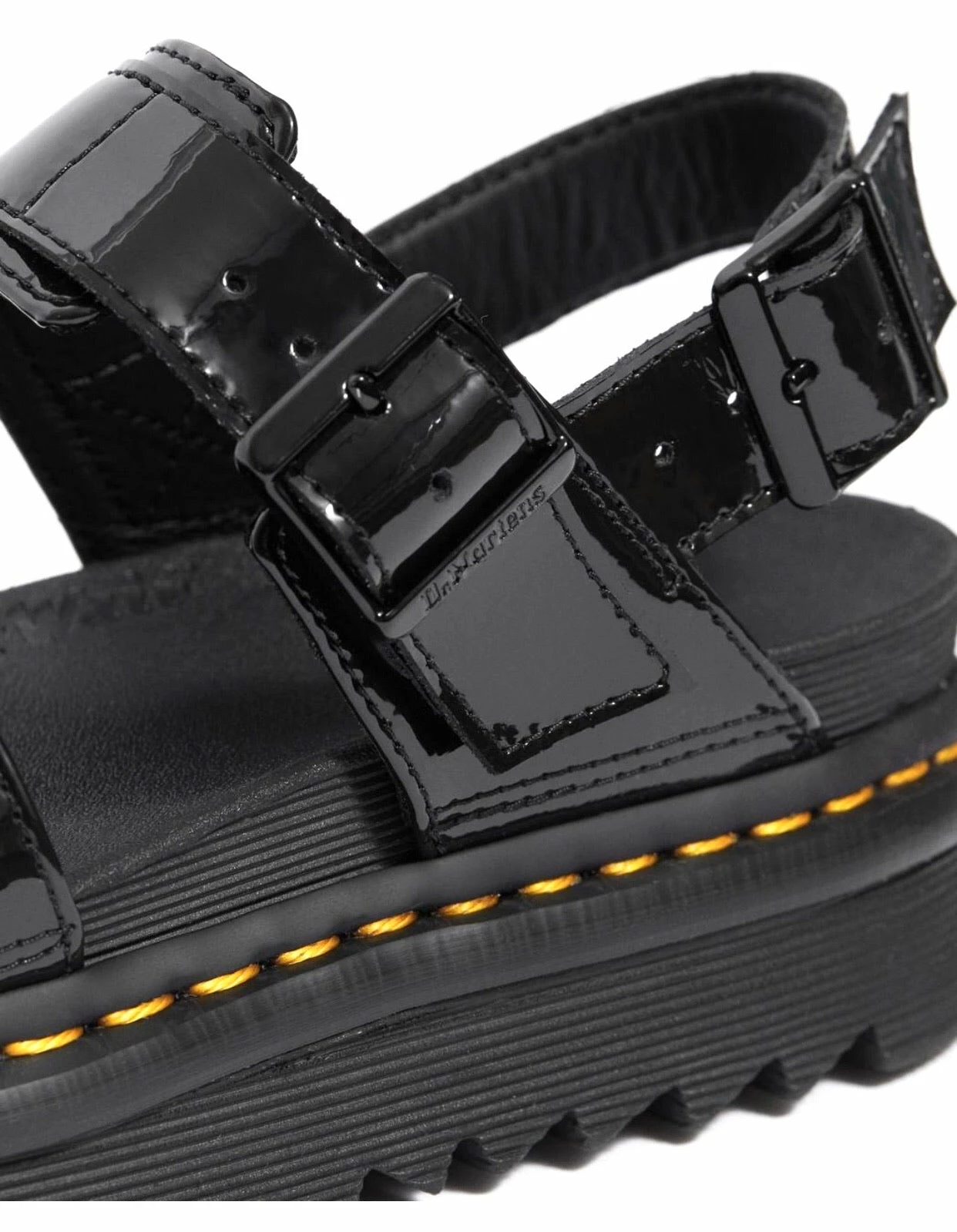 Dr. Martens Shoes Dr. Martens Voss Black Patent Lamper 2 Buckle Sandal 3 Dr. Martens Shoes Dr. Martens Voss Black Patent Lamper 2 Buckle Sandal - Image 3