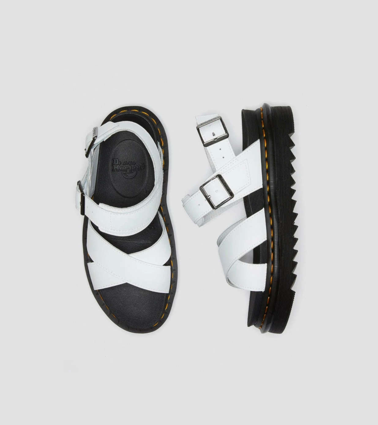 Dr. Martens Shoes Dr. Martens Voss II White Hydro Leather Cross Strap Sandal 7 Dr. Martens Shoes Dr. Martens Voss II White Hydro Leather Cross Strap Sandal - Image 7