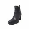 Eject Ladies Boots Eject EJW21-07 Navy Back Zip Ankle Boot Made In Portugal