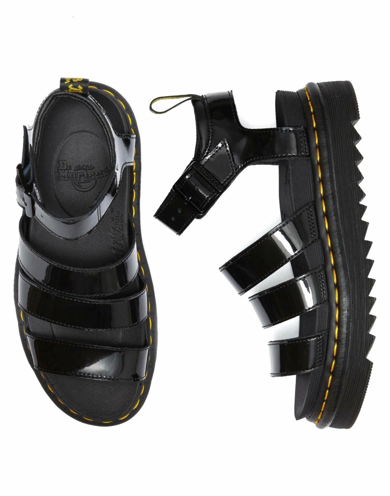 Dr. Martens Shoes Dr. Martens Blaire Chunky Black Patent Sandal Buckle 3 Strap 8 Dr. Martens Shoes Dr. Martens Blaire Chunky Black Patent Sandal Buckle 3 Strap - Image 8