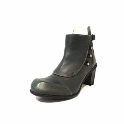 Eject Ladies Boots Eject EJW19-06 Forest Green Combo Zip Ankle Boot Made In Portugal