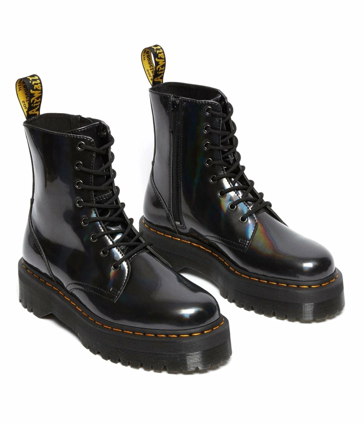 Dr. Martens Boots Dr. Martens Jadon Gunmetal Hologram Platform Ankle 8 Eyelet Boot 2 Dr. Martens Boots Dr. Martens Jadon Gunmetal Hologram Platform Ankle 8 Eyelet Boot - Image 2