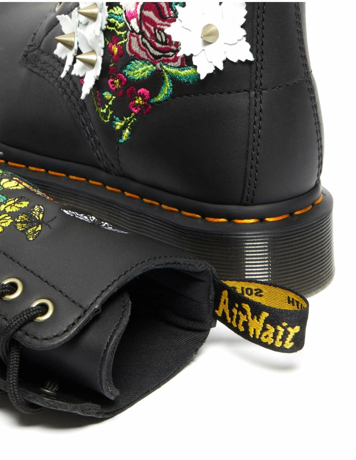 Dr. Martens Boots Dr. Martens 1490 Bloom Black Nappa Floral 10 Eyelet Boot 8 Dr. Martens Boots Dr. Martens 1490 Bloom Black Nappa Floral 10 Eyelet Boot - Image 8