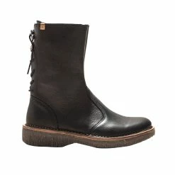 El Naturalista Ladies Boots El Naturalista 5577 Black Volcano Zip Lace Up Boots Made In Spain