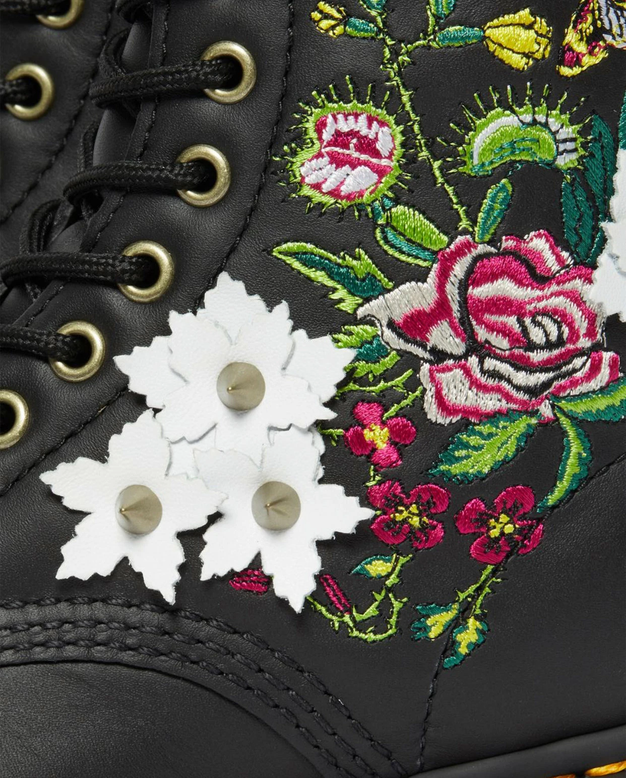 Dr. Martens Boots Dr. Martens 1490 Bloom Black Nappa Floral 10 Eyelet Boot 6 Dr. Martens Boots Dr. Martens 1490 Bloom Black Nappa Floral 10 Eyelet Boot - Image 6