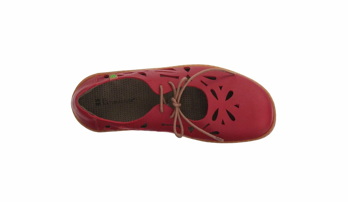 El Naturalista Ladies Shoes El Naturalista 5271 Tibet Red Perforated Leather 2 Eyelet Shoe Made In Spain 2 El Naturalista Ladies Shoes El Naturalista 5271 Tibet Red Perforated Leather 2 Eyelet Shoe Made In Spain - Image 2