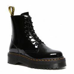Dr. Martens Boots Dr. Martens Jadon Black Patent Zip Platform Ankle 8 Eyelet Boot