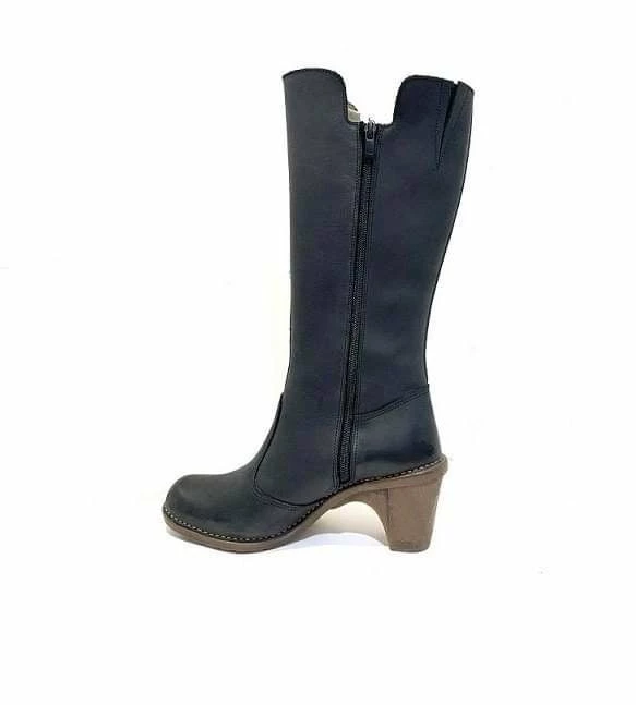 El Naturalista Ladies Boots El Naturalista N567 Black Knee High Heel Zip Made In Spain 4 El Naturalista Ladies Boots El Naturalista N567 Black Knee High Heel Zip Made In Spain - Image 4