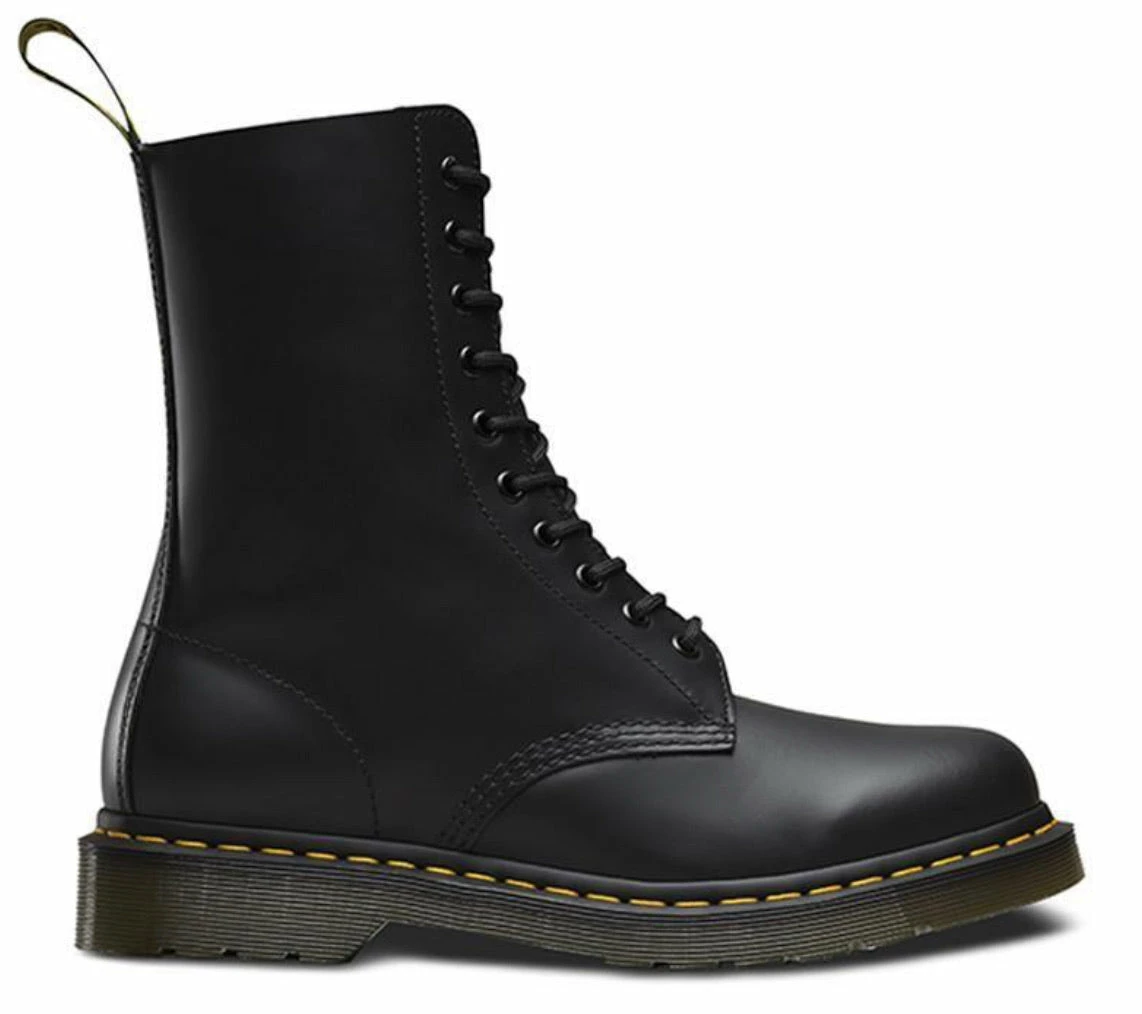 Dr. Martens Boots Dr. Martens 1490 Black Smooth 10 Eyelet Boot 2 Dr. Martens Boots Dr. Martens 1490 Black Smooth 10 Eyelet Boot - Image 2