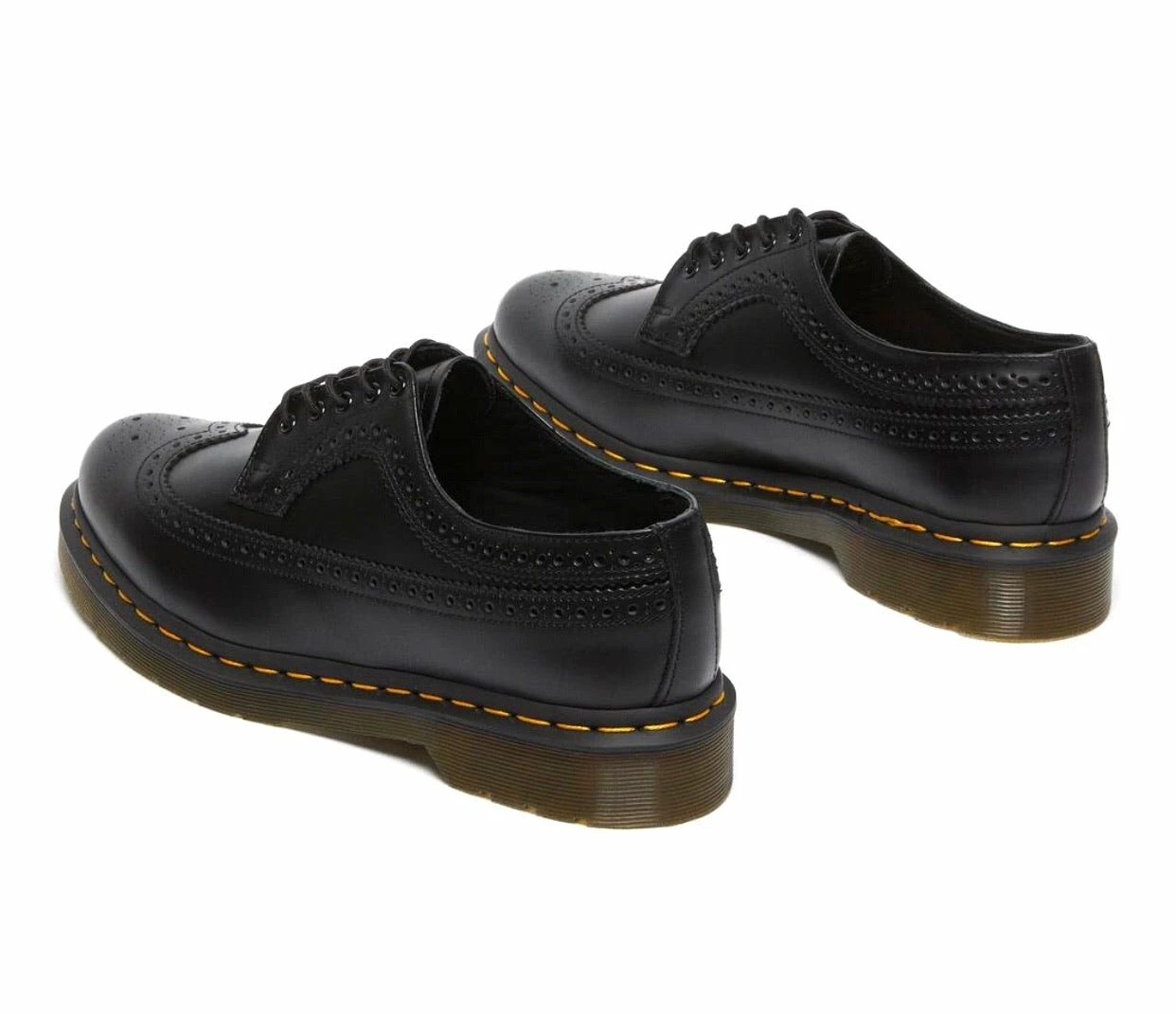 Dr. Martens Shoes Dr. Martens 3989 Black Smooth Yellow Stitch Brogue 5 Eyelet Shoe 3 Dr. Martens Shoes Dr. Martens 3989 Black Smooth Yellow Stitch Brogue 5 Eyelet Shoe - Image 3