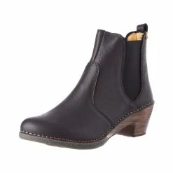 El Naturalista Ladies Boots El Naturalista 5492 Sylvan Black Pull On Ankle Boot Made In Spain