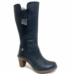 El Naturalista Ladies Boots El Naturalista N567 Black Knee High Heel Zip Made In Spain