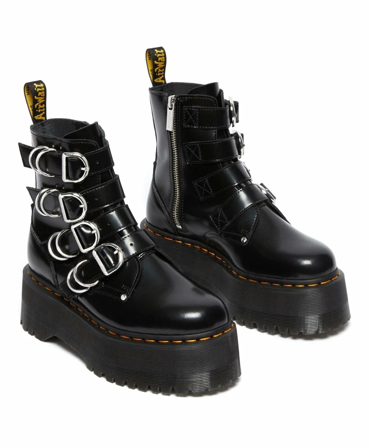 Dr. Martens Boots Dr. Martens Jadon Max Hardware Black 4 Strap Zip Platform Ankle Boot 2 Dr. Martens Boots Dr. Martens Jadon Max Hardware Black 4 Strap Zip Platform Ankle Boot - Image 2