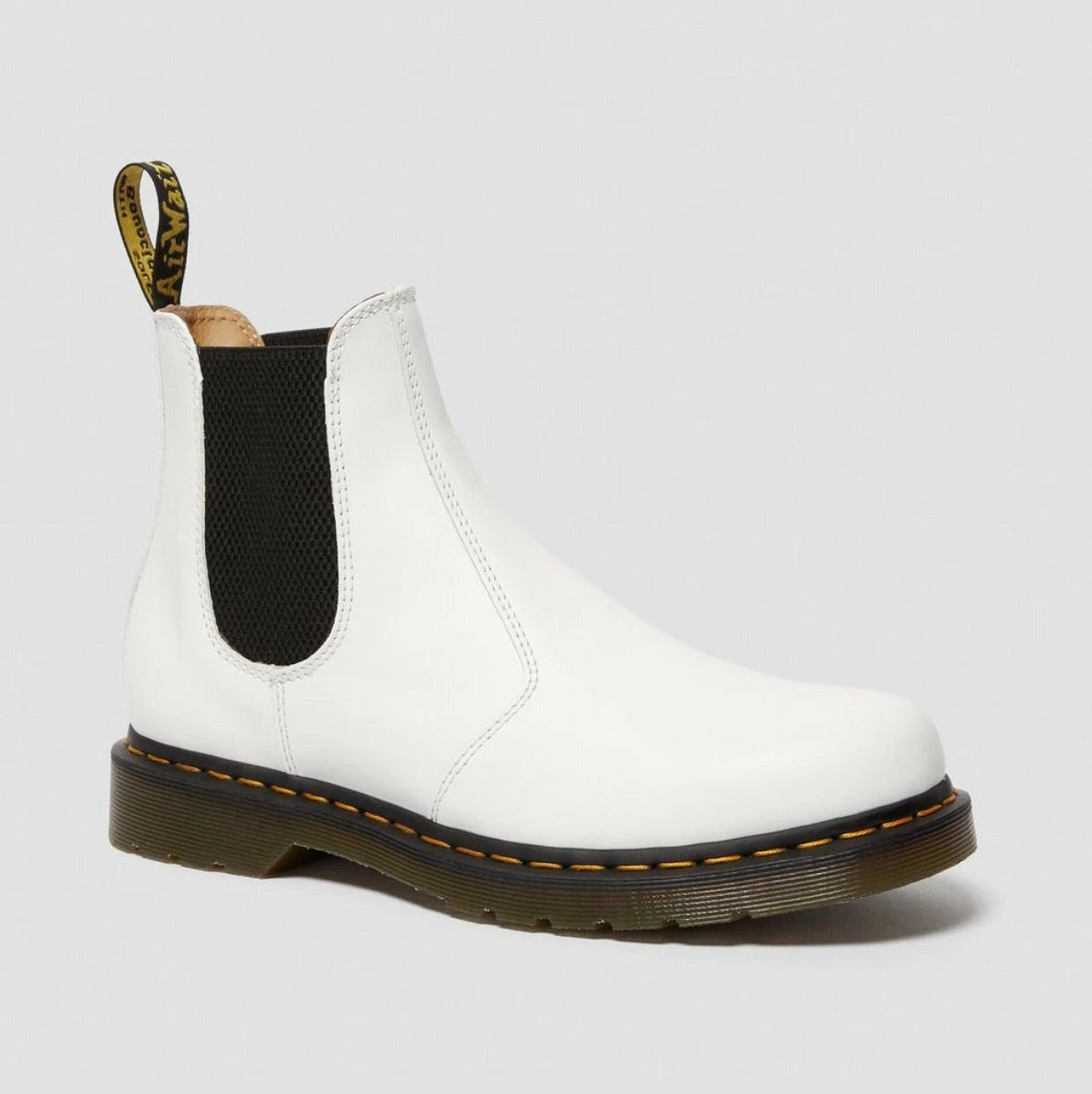 Dr. Martens Boots Dr. Martens 2976 White Yellow Stitch Chelsea Elastic Sided Boot 1 Dr. Martens Boots Dr. Martens 2976 White Yellow Stitch Chelsea Elastic Sided Boot
