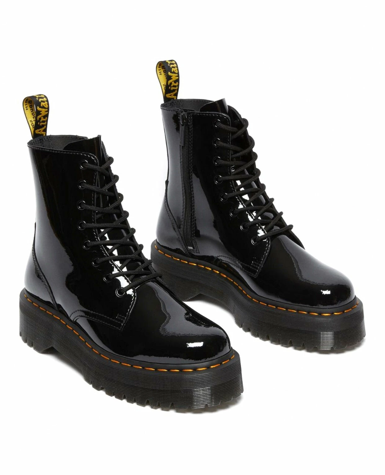 Dr. Martens Boots Dr. Martens Jadon Black Patent Zip Platform Ankle 8 Eyelet Boot 2 Dr. Martens Boots Dr. Martens Jadon Black Patent Zip Platform Ankle 8 Eyelet Boot - Image 2