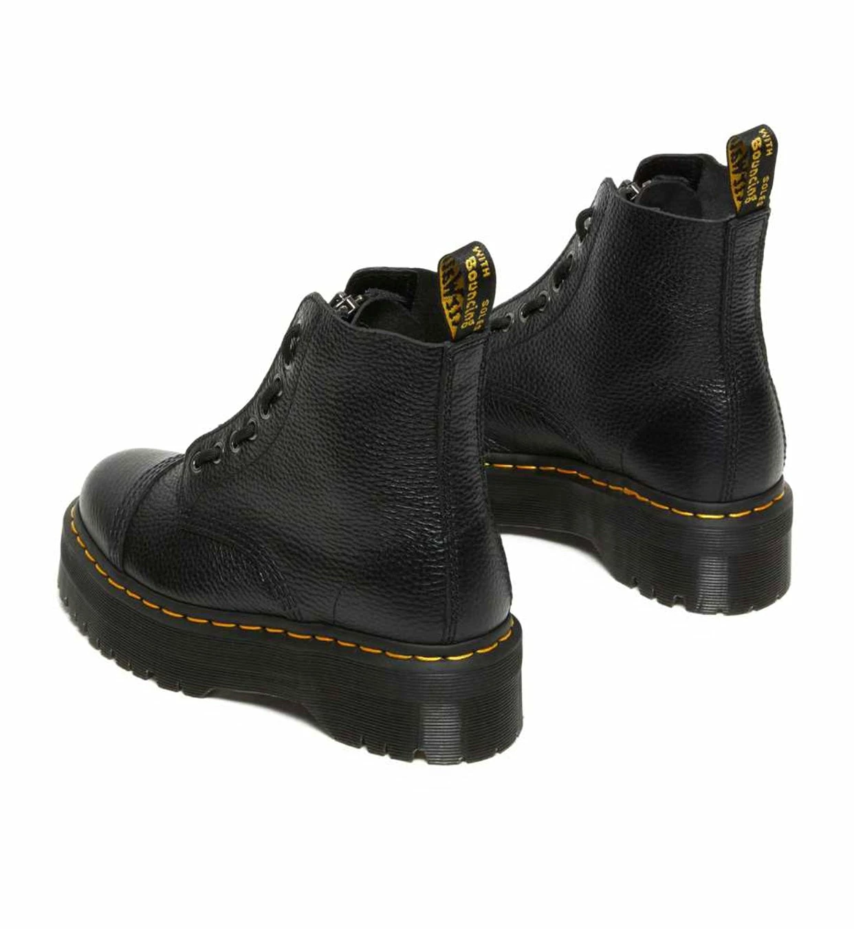 Dr. Martens Boots Dr. Martens Sinclair Black Milled Nappa Zip Ankle 8 Eyelet Boot 3 Dr. Martens Boots Dr. Martens Sinclair Black Milled Nappa Zip Ankle 8 Eyelet Boot - Image 3